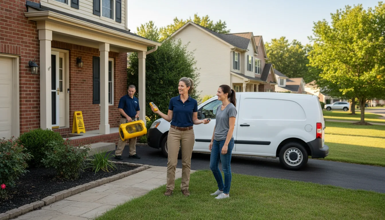 Residential water damage restoration in Prosperity, PA